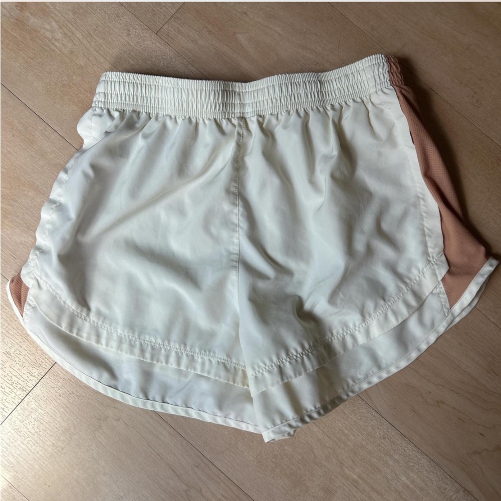 Nike Cream and Tan Athletic Shorts Lightweight Elastic Waistband - Picture 2 of 4